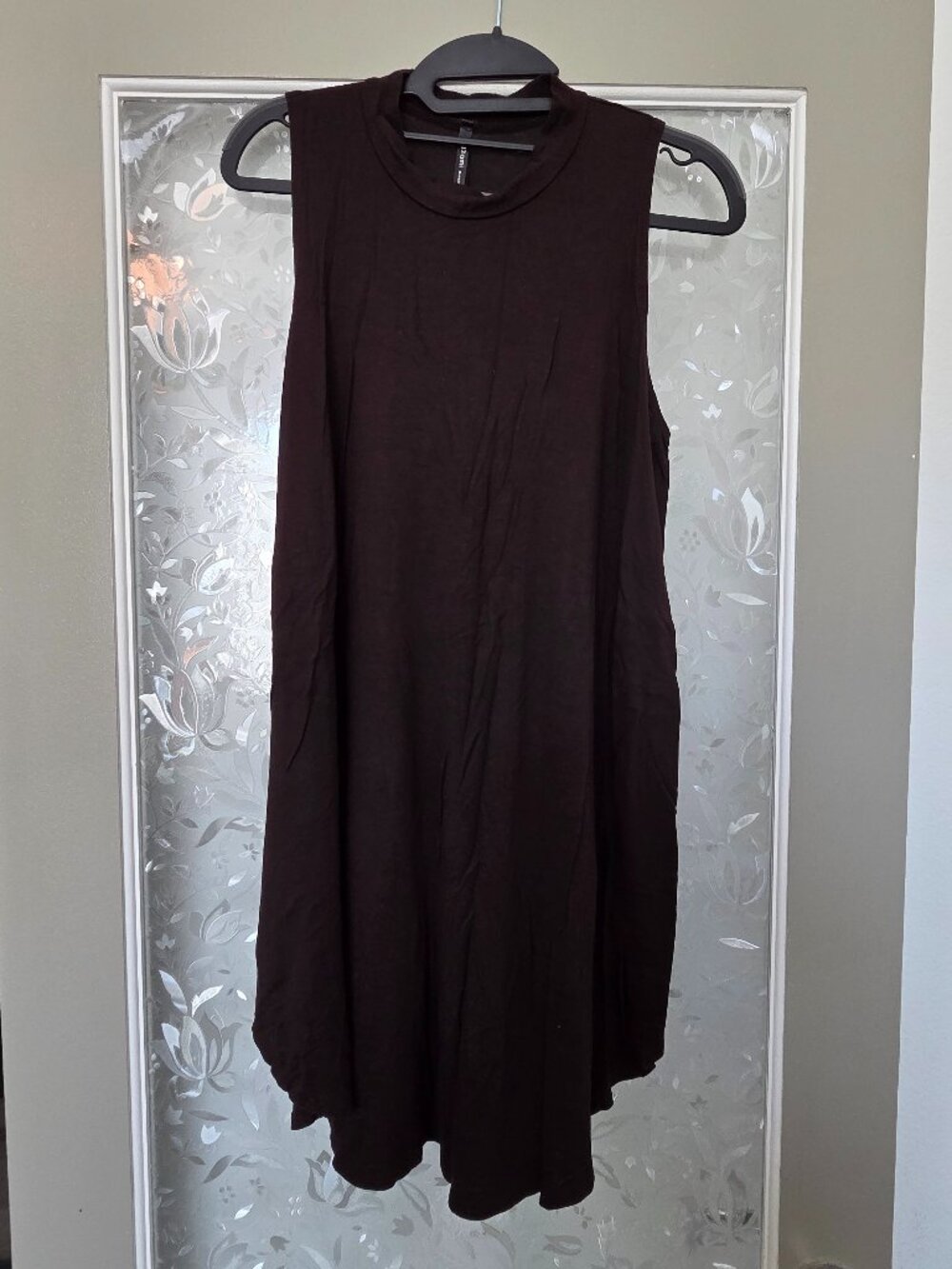 High Neck Tunic Tank Top for Women Loose Fit Sleeveless-Size L